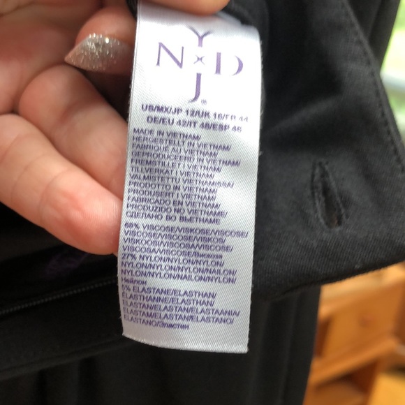 NYDJ Not Your Daughters Jeans size 12 black wide leg trousers stretch NWOT - Picture 7 of 15